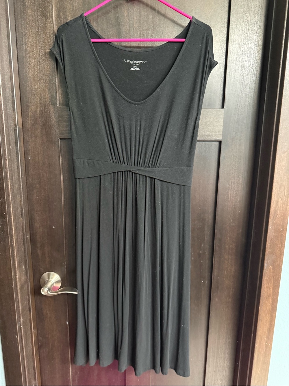 Liz Lange Maternity black scoop neck midi dress